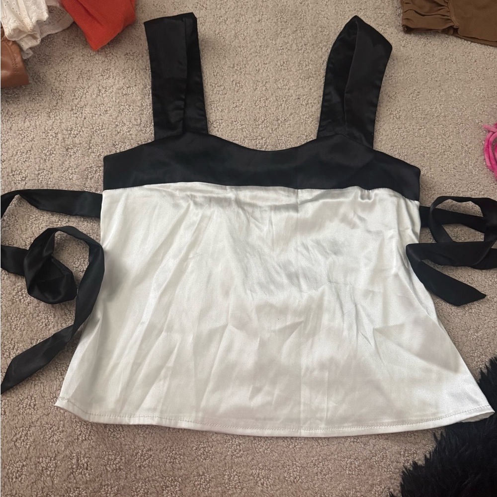 Silk Tank with tie in the back